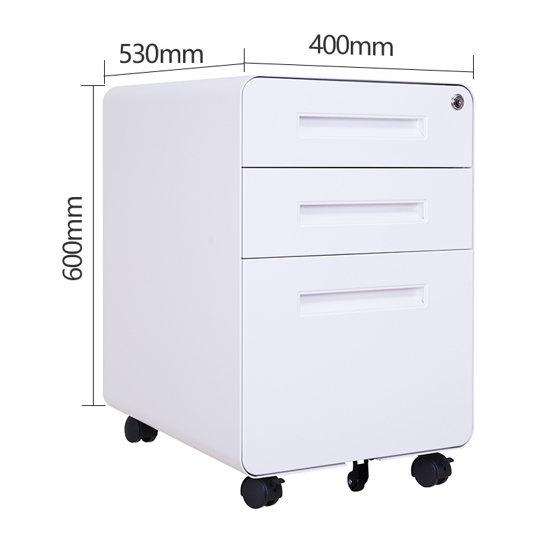 High quality steel file cabinet wholesale office cabinet A4 and FC folder metal mobile pedestal with 3 drawers