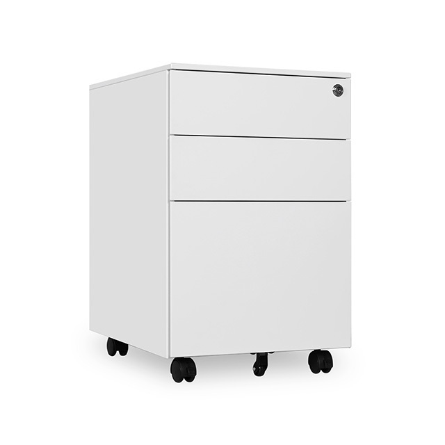 High Quality Metal Mobile Pedestal 3 Drawers Key Lock movable Storage filing Cabinet Office A4 vertical File Cabinet