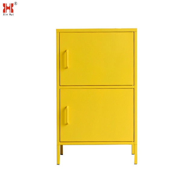 Popular Yellow 2 door Mini Metal Lockers/Small Bedroom Lockers With Leg