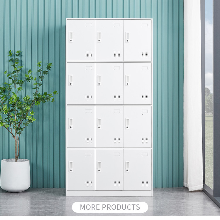 Stadium Gym School Iron 12 Doors Storage Locker Garage Organizer Steel Cabinet Locker Metal Closet Worker Locker