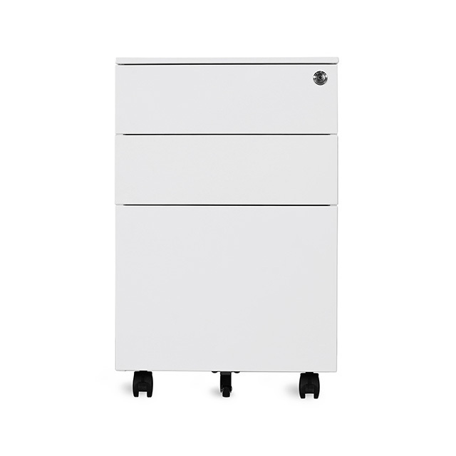 High Quality Metal Mobile Pedestal 3 Drawers Key Lock movable Storage filing Cabinet Office A4 vertical File Cabinet