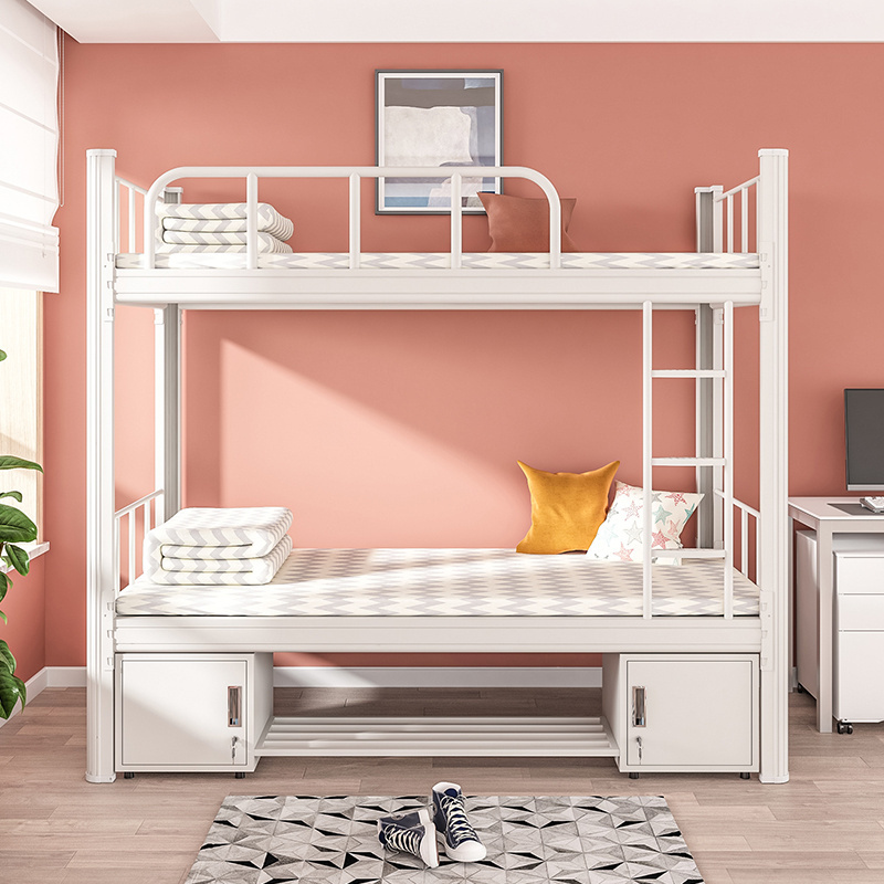 new design top seller double bunker bed for children metal frame for dormitory use bunk beds