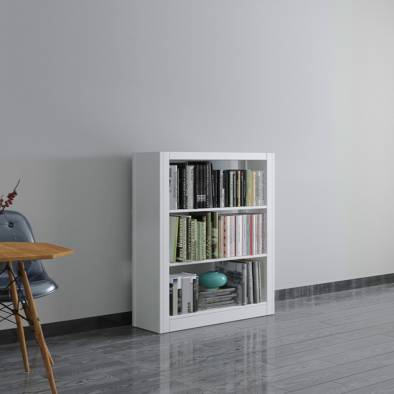 Home library furniture steel book shelf cabinet glass door corner wall library bookcase shelving sale