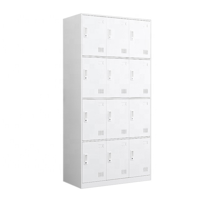 Stadium Gym School Iron 12 Doors Storage Locker Garage Organizer Steel Cabinet Locker Metal Closet Worker Locker