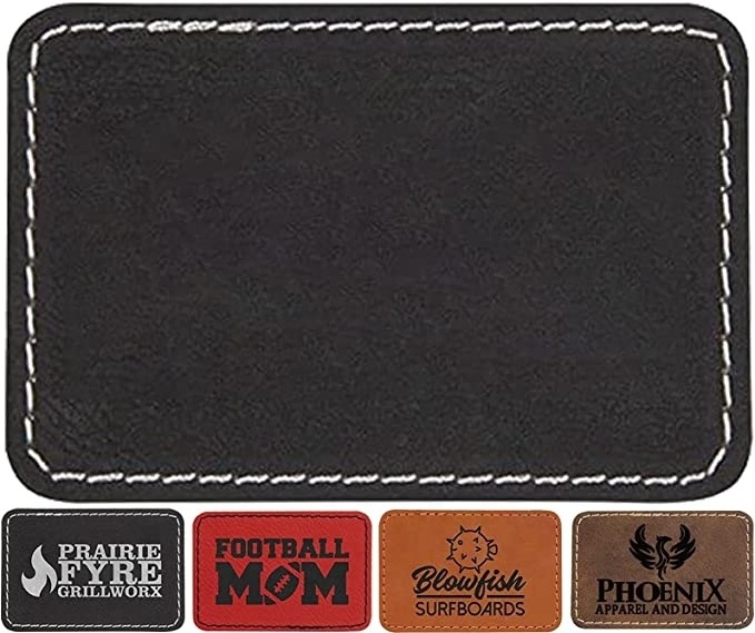 Custom Faux Blank PU Leather Patch Laser-able Iron on Laser Leatherette Garment Labels Main Labels With Fast Shipping