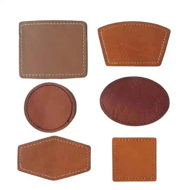 Custom Laser Leatherette Hat Rectangle Embossed Leather Patches Iron On Leather Patch Jeans Denim Blank Solid Leather Patches