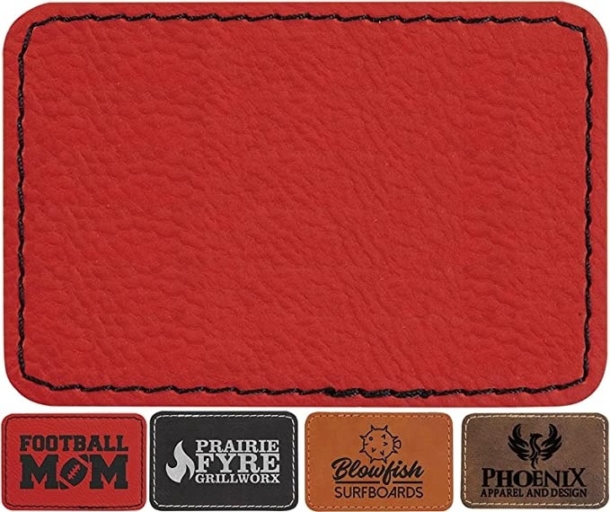 Custom Faux Blank PU Leather Patch Laser-able Iron on Laser Leatherette Garment Labels Main Labels With Fast Shipping