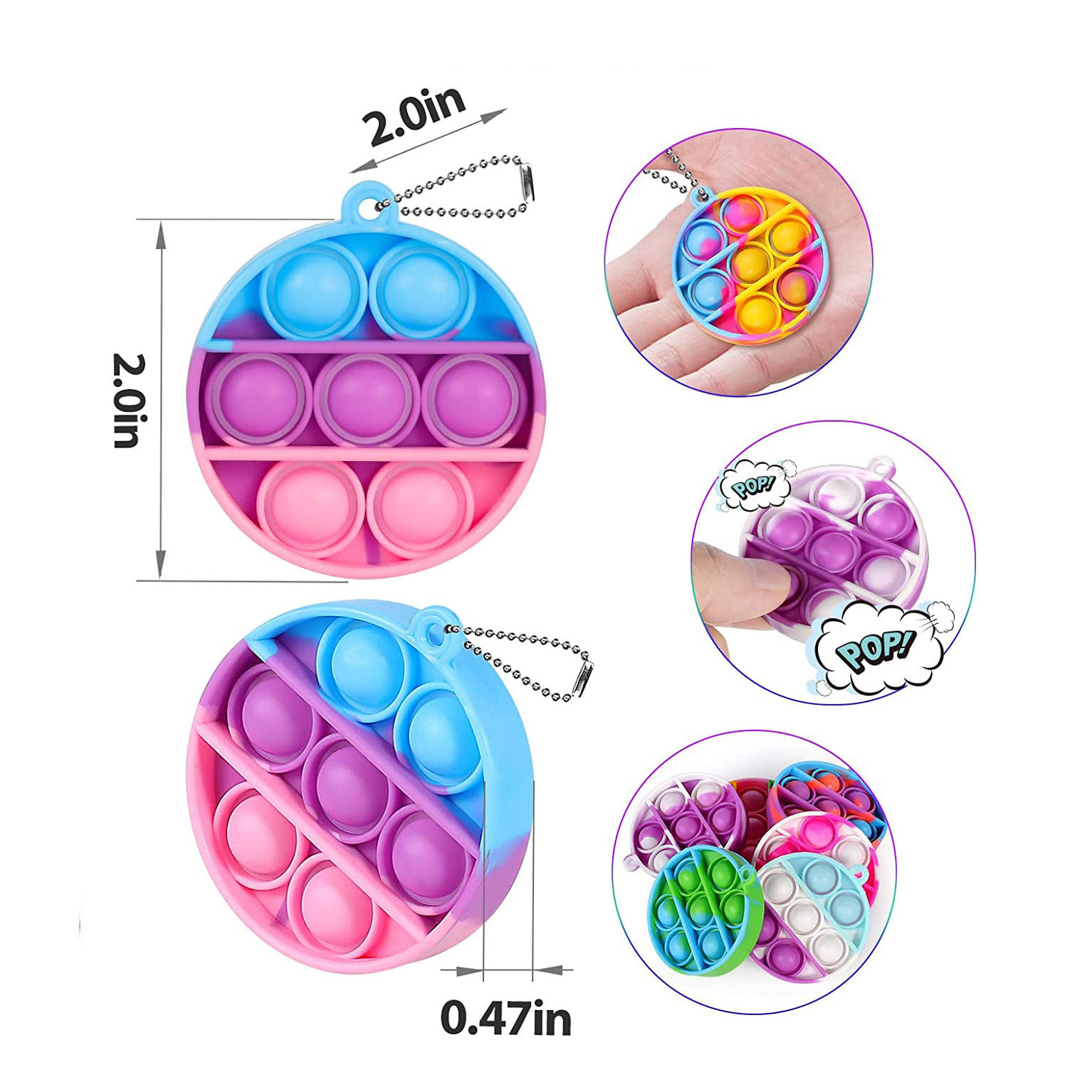 Factory Pop Fidget Toys Its Party Favors for Kids 4-8, 30 PCS Mini Pop Keychain Easter Basket Stuffers Fidget Toy