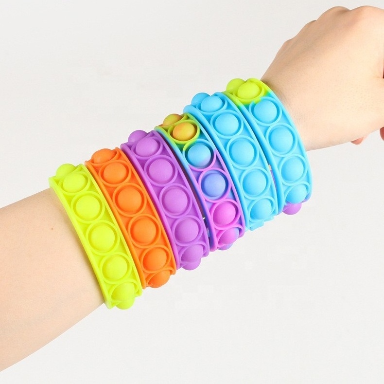 Silicone Pop Push Bubble Sensory Party Favors Kids Fidget Toy Wristband Pop Bracelet Fidget Toy