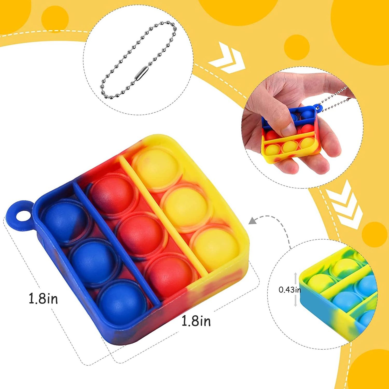 Factory Pop Fidget Toys Its Party Favors for Kids 4-8, 30 PCS Mini Pop Keychain Easter Basket Stuffers Fidget Toy