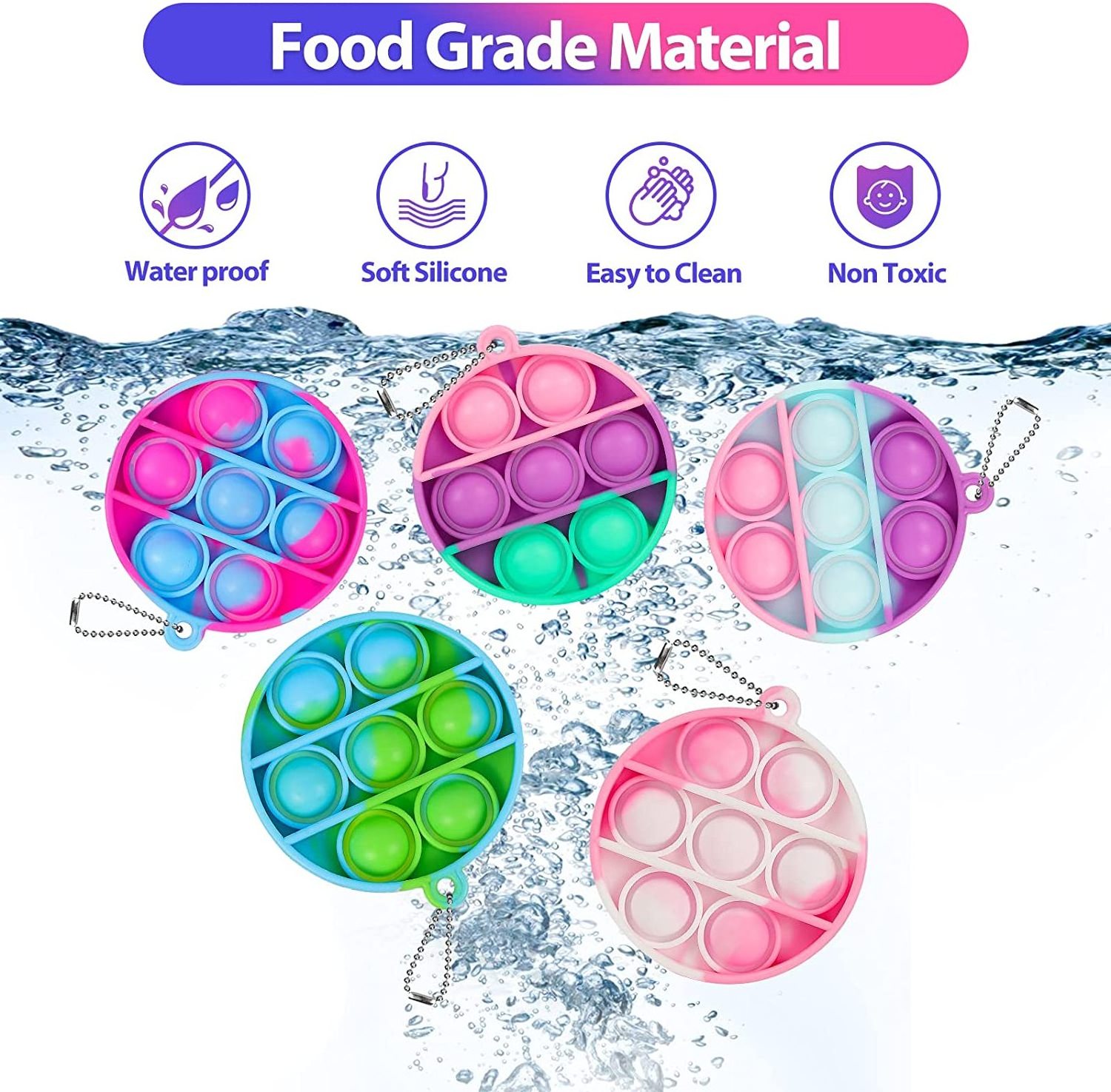 Factory Pop Fidget Toys Its Party Favors for Kids 4-8, 30 PCS Mini Pop Keychain Easter Basket Stuffers Fidget Toy