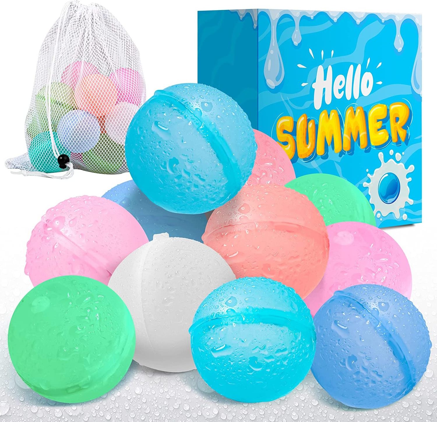 2024 Summer Outdoor Toy Quick Easy Fill Reusable Magnetic Water Balloons Refillable Water Bomb Pool Beach Play Toy