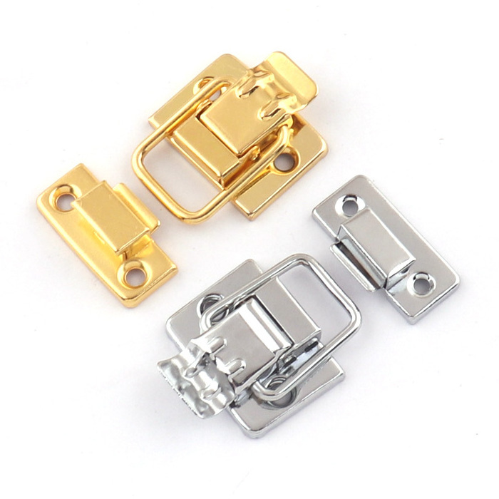 Silver/Gold Wooden Box Latches Small Box Catch Buckle for Display Gift Case Jewelry Tool Lock Metal Clasp for Wooden Box-43mm