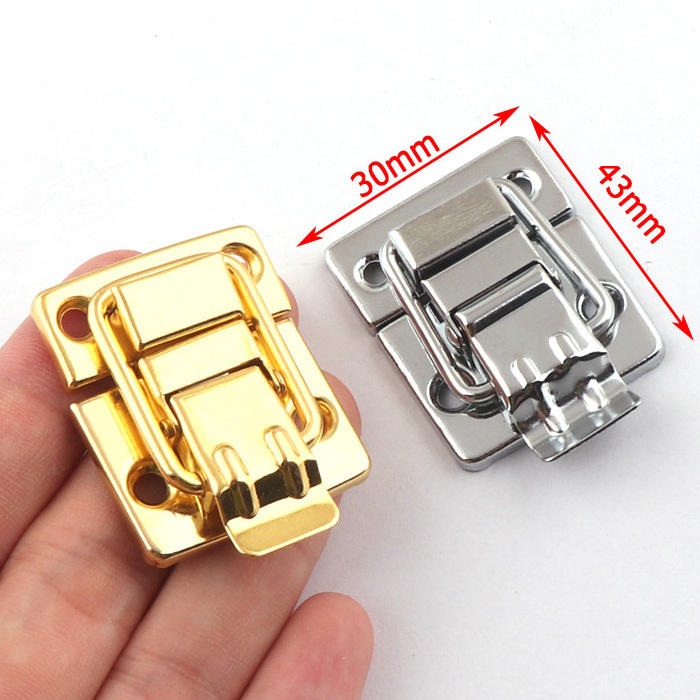 Silver/Gold Wooden Box Latches Small Box Catch Buckle for Display Gift Case Jewelry Tool Lock Metal Clasp for Wooden Box-43mm