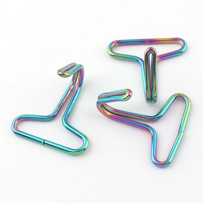 Wholesale Rainbow 25mm Metal hook Tie Down Tie Up Belt Belt Hook Double J Hook For Tie Down Strap/clothing/handbag