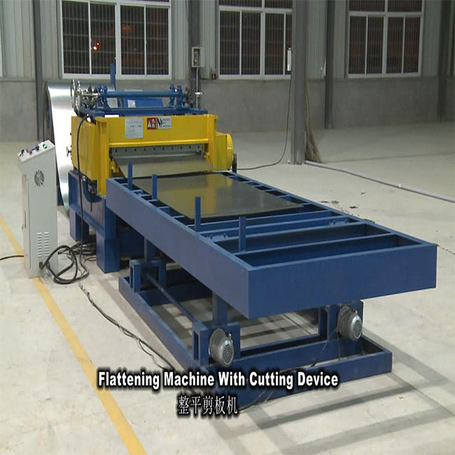 Automatic metal sheet steel coil straightening flattening slitting cutting machine