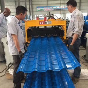 Glazed Metal Tiles Making Roof Panel Roll Forming Production Machine Price