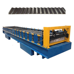 Drip Edge Automatic Steel Galvanized Corrugated Roof Rib Type Roofing Panel Iron Sheet Making Roll Forming Machine