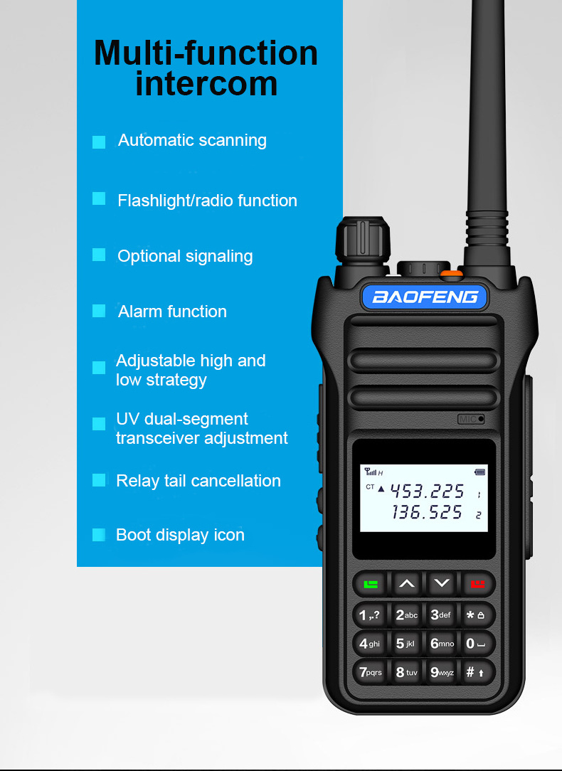 BAOFENG BF-8000D (UV-88) 2800mah 20KM Long Range Portable Handheld Two Way Radio UV Dual Band 10W High Power Walkie Talkie