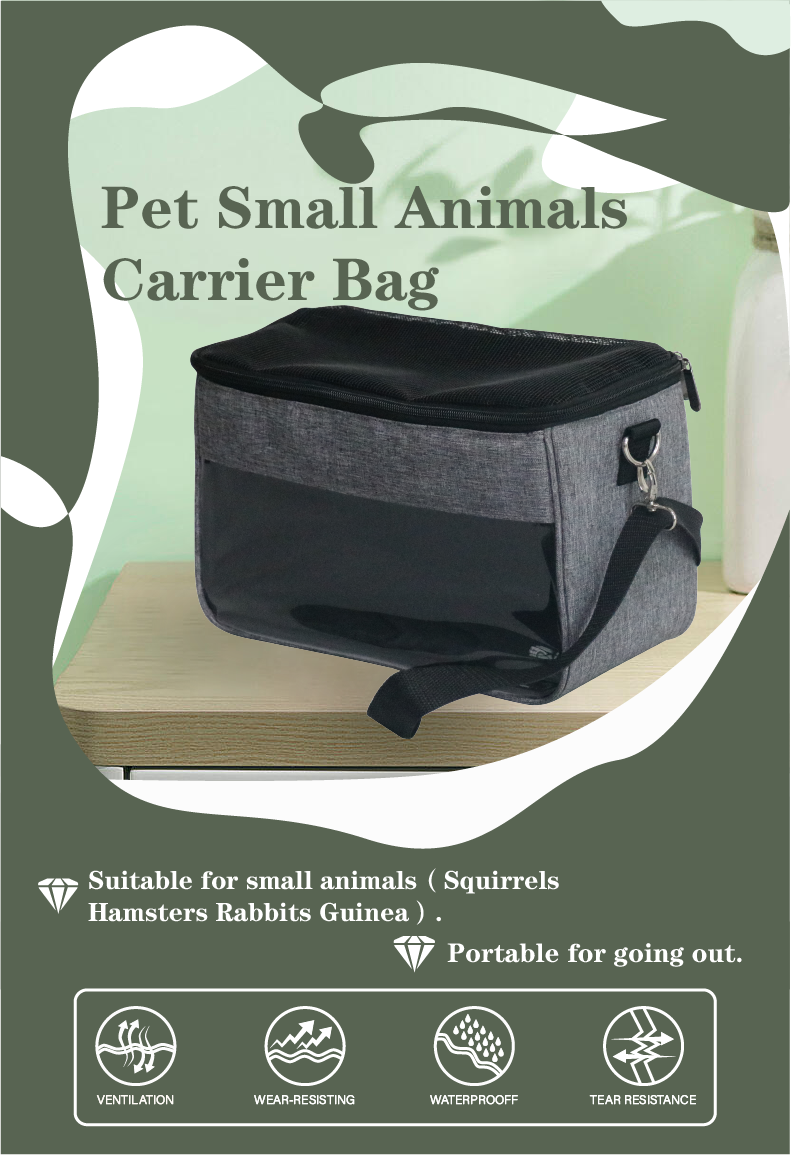 Portable Outgoing Hamster Carrier Guinea Pig Carrier Bag Small Animal Sugar Glider Pouch Gerbil Hedgehog Portable Travel Carrier