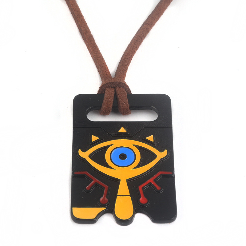 Custom Design Zelda Keychain 2022 Metal Keychains Necklace Set Zelda Sheikah Keychain Ring Souvenir Game Key Chain