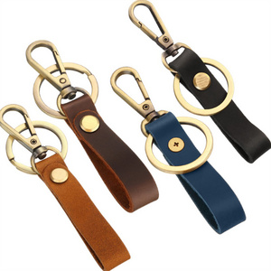 Lilangda Custom Logo Leather Valet Keychain Pendant Leather Key Chain with Belt Loop Clip for Keys Faux Leather Key Fob