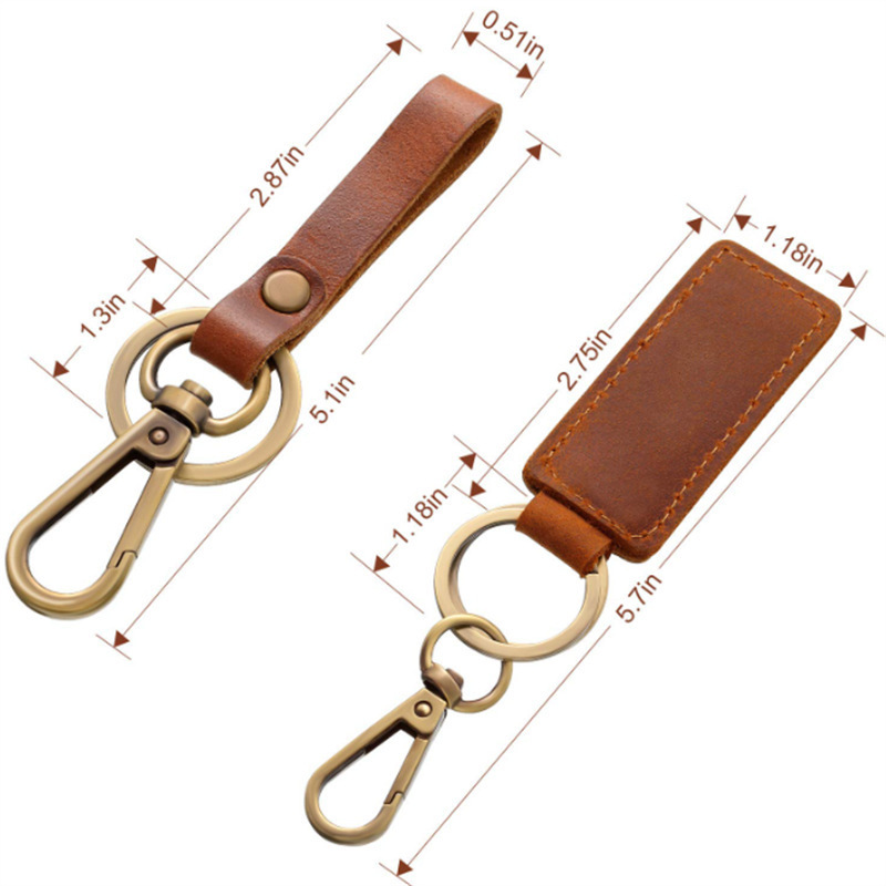 Lilangda Custom Logo Leather Valet Keychain Pendant Leather Key Chain with Belt Loop Clip for Keys Faux Leather Key Fob