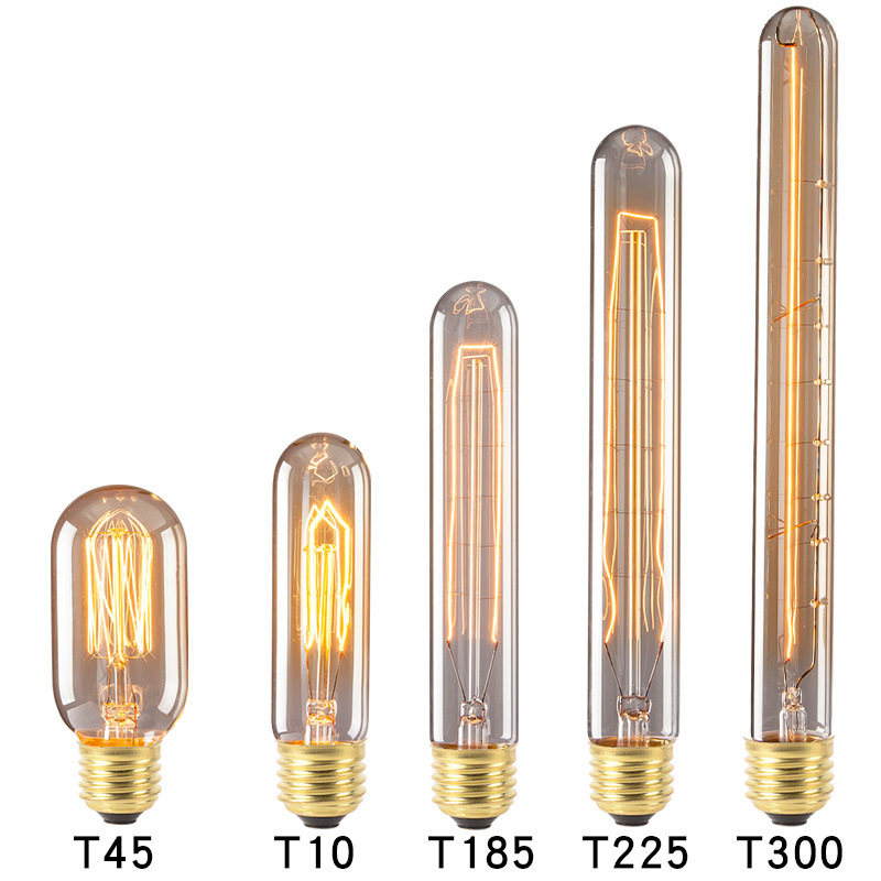 Retro Bulb E27 220V 40W Light Bulb A60 ST58 ST64 T10 T45 T185 G80 G95 Filament Vintage Ampoule Incandescent Spiral Tungsten Lamp