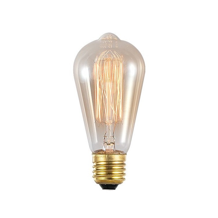 Retro Bulb E27 220V 40W Light Bulb A60 ST58 ST64 T10 T45 T185 G80 G95 Filament Vintage Ampoule Incandescent Spiral Tungsten Lamp