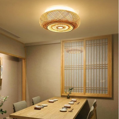 Nordic Minimalist Bamboo Wood Chandelier Bamboo Ceiling Lamp Tea Room Restaurant Bedroom Bamboo Led Lamp