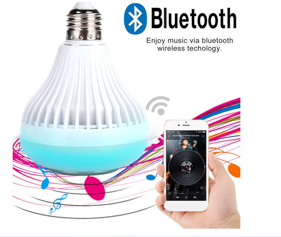 E27 12W Remote Control Music Bulb WiFi Color Home Speaker Music Bulb Dance Table Lamp RGB LED Smart Bulb