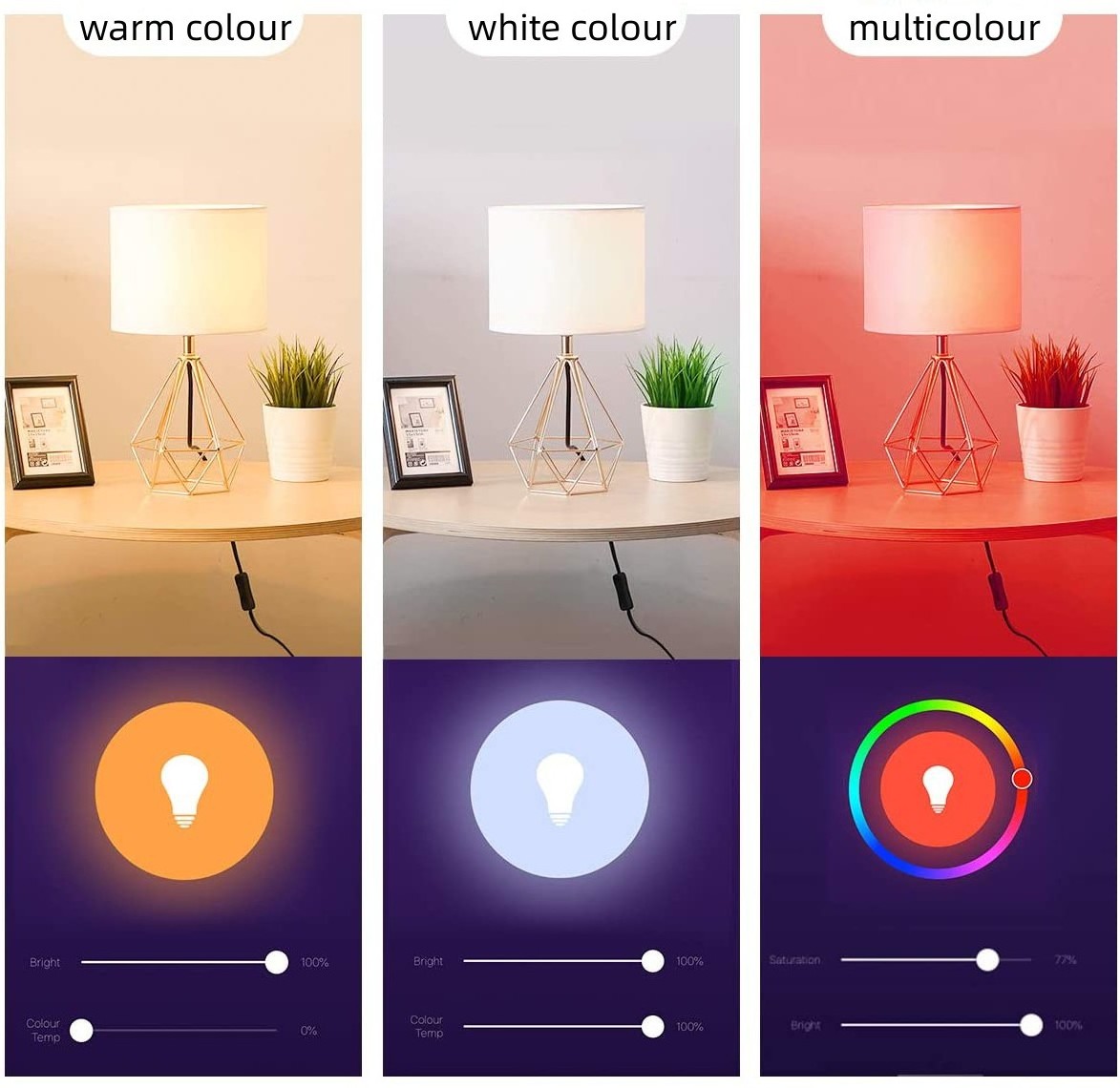 Smart Led Lamp Multicolor E27 Rgb+cct Led Candle Light White Led Candle Light Dimmable Smart Led Light Bulb