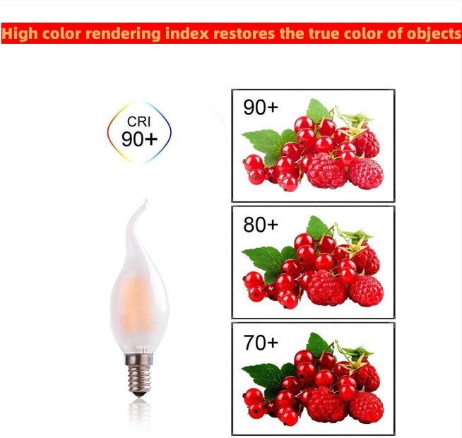 E12 E14 Retro 4W 6w LED Filament Edison Bulb C35 Frosted Pointed LED Candlestick Bulb