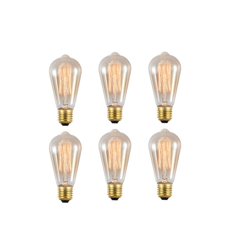 Nostalgic Light ST64 Edison Bulbs 40W 60W 120V E26 Base Squirrel Cage Vintage Tungsten Filament Incandescent Bulb