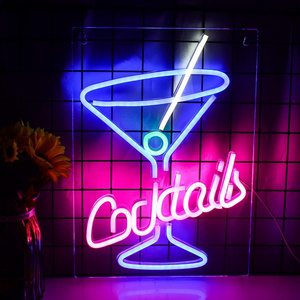 New LED Acrylic Backboard Neon Bar Decoration Cocktail Cocktails Abs Solar Garden Light