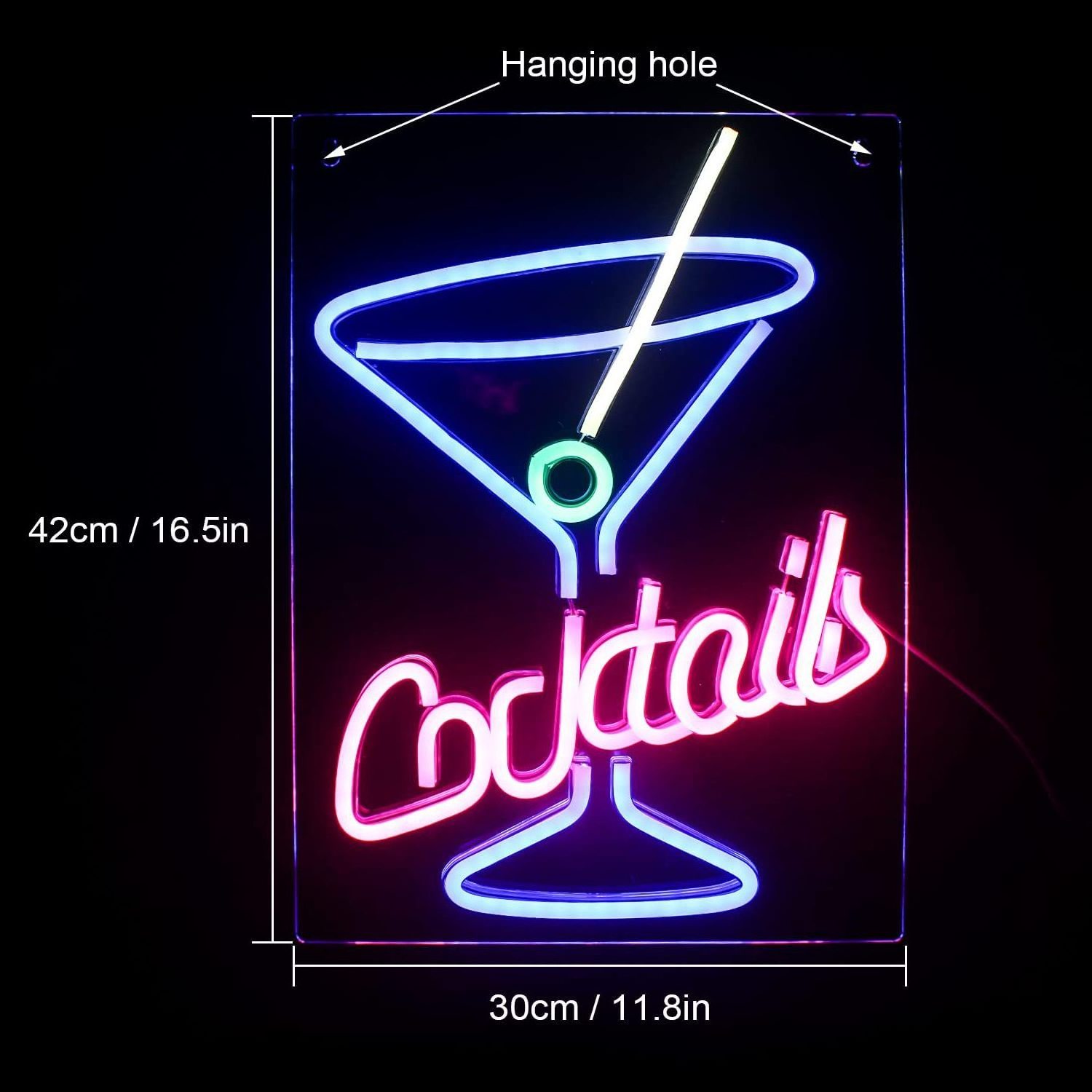 New LED Acrylic Backboard Neon Bar Decoration Cocktail Cocktails Abs Solar Garden Light