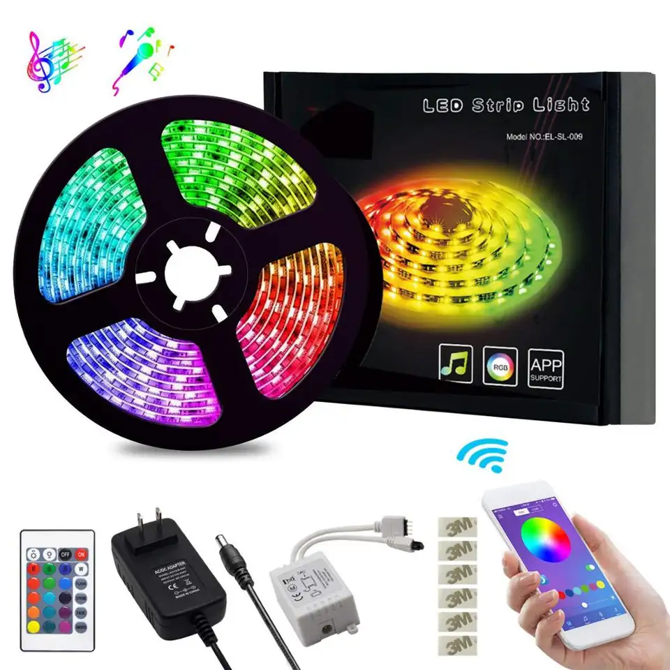 TV 3AA Battery Powered Led Strip 5050 Flexible RGB Changing Lights With 24 Keys Remote Rgb Led Strip For Car