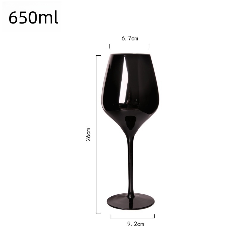 High Quality Modern Luxury Black Goblet Burgundy Crystal Goblet Champagne Wine Glass