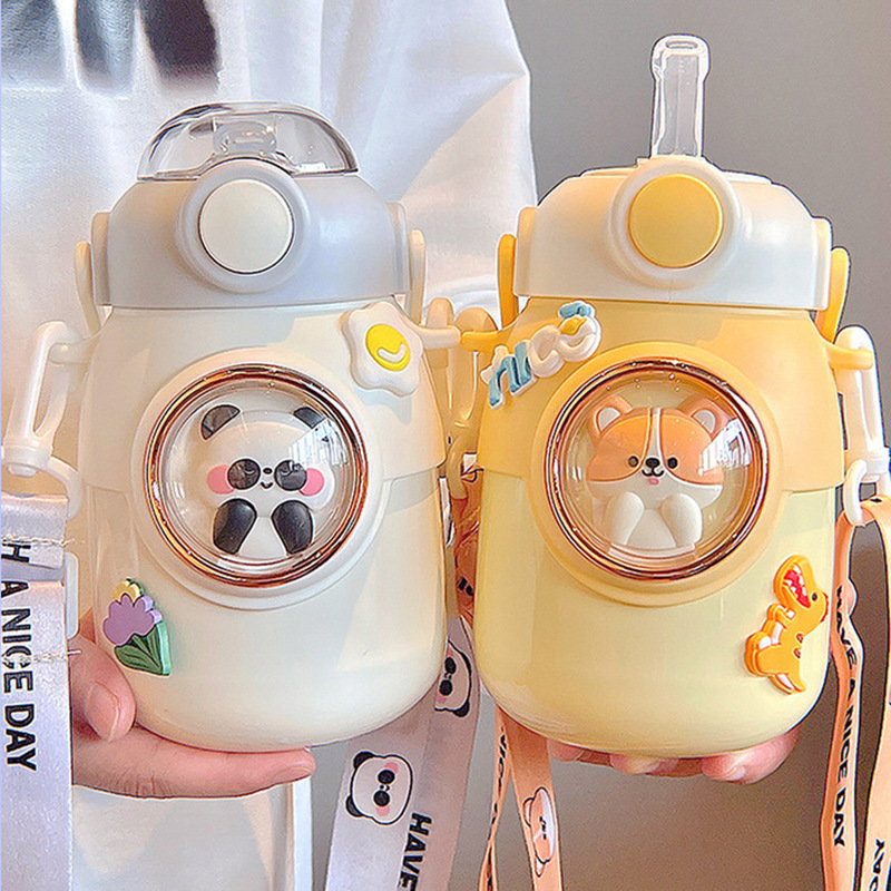 Cute Kawai Thermal Mug 700ML 316 Stainless Steel Thermos For Tea Kid children Drinks Water Bottle