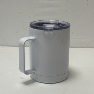 15oz Sublimation Blank Stainless Steel Handle Thermo Cup With Lid Double Wall Coffee Tea Mug