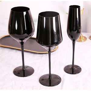 High Quality Modern Luxury Black Goblet Burgundy Crystal Goblet Champagne Wine Glass