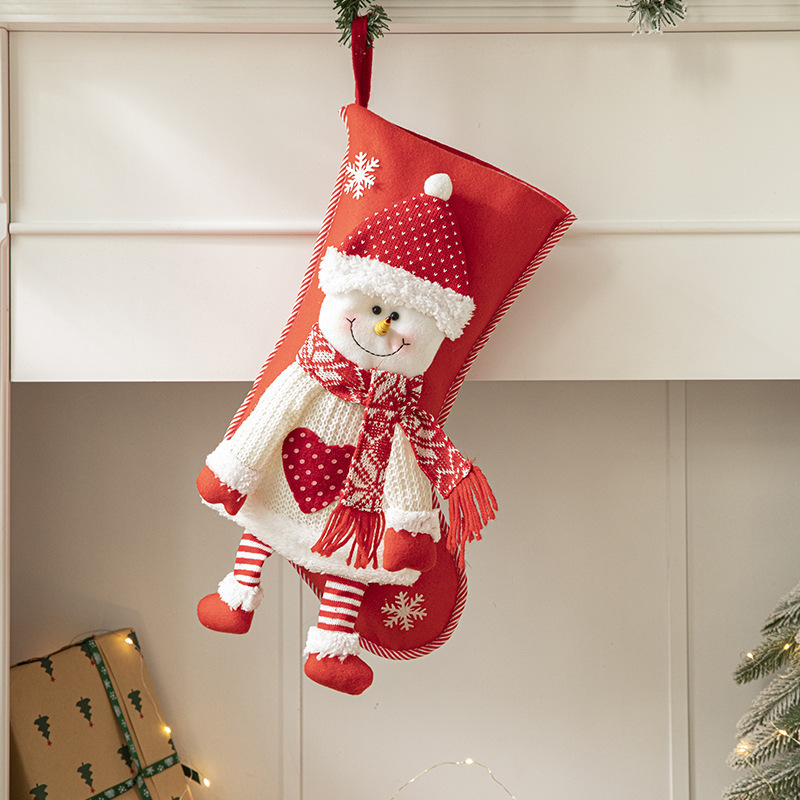 Christmas Knitted Sock Gift Bags Party Candy Bags Santa Snowman Xmas Tree Hanging Ornaments Stocking Festival Xmas Decoration