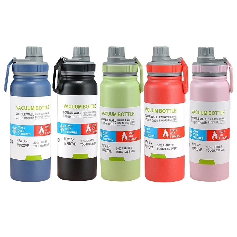 Wide Mouth Stainless Steel Vacuum Flask Thermal Insulated Sport Water Bottles With Custom Logo