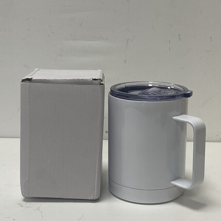 15oz Sublimation Blank Stainless Steel Handle Thermo Cup With Lid Double Wall Coffee Tea Mug