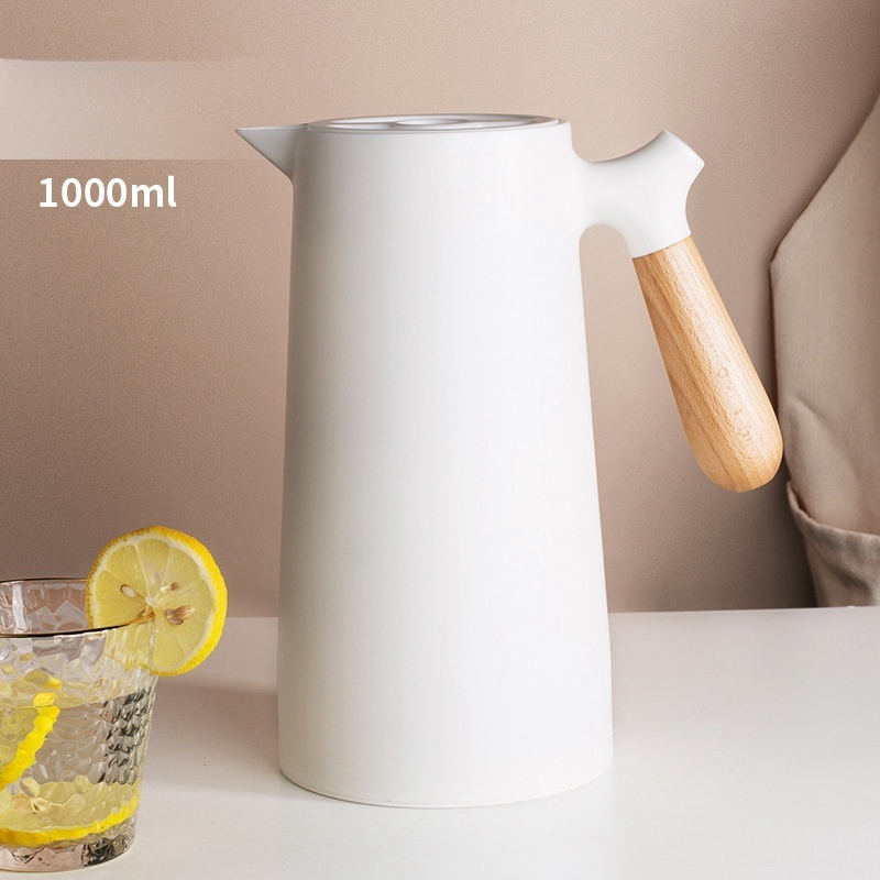 1L High Quality Double Wall Vacuum Carafe Tea Pot Glass Insulated Hot Coffee Pot Thermos Kettle