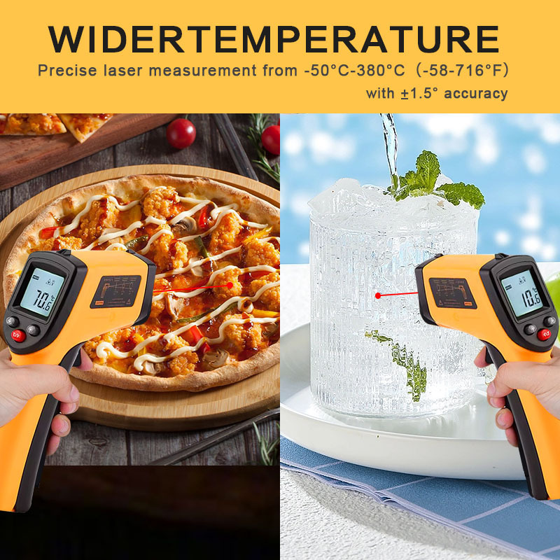 High quality new temperatures pyrometer IR handheld gun for metal kitchen infrareds thermometers for industry thermo detector