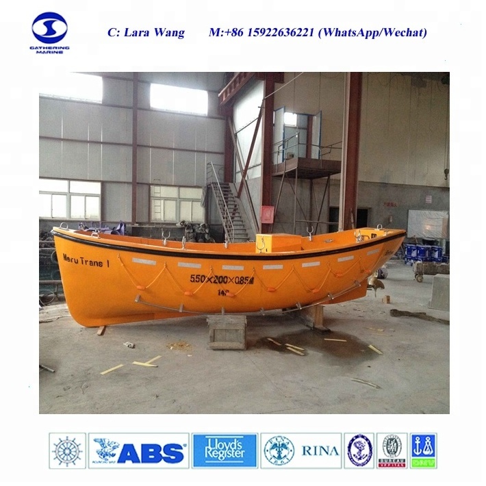 16 persons Open Type Lifeboat 5.5m Fiberglass Open Life Boat