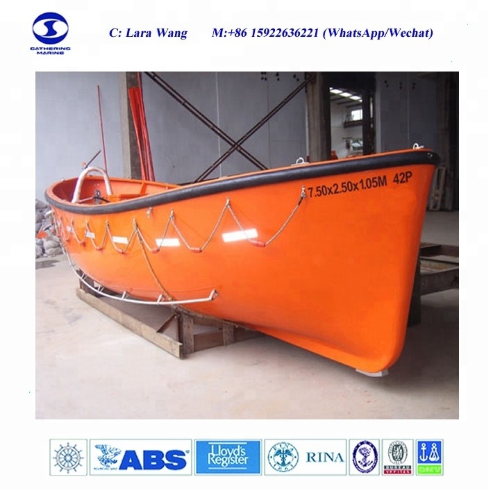 72 Persons Open Life boat 8.5M Open Lifeboat Fiberglass GRP Open Type Lifeboat