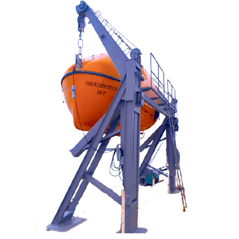 Marine Enclosed Lifeboat Davit Gravity Luffing Arm Davit for sale