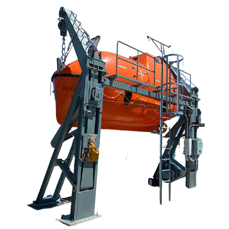 Marine Enclosed Lifeboat Davit Gravity Luffing Arm Davit for sale